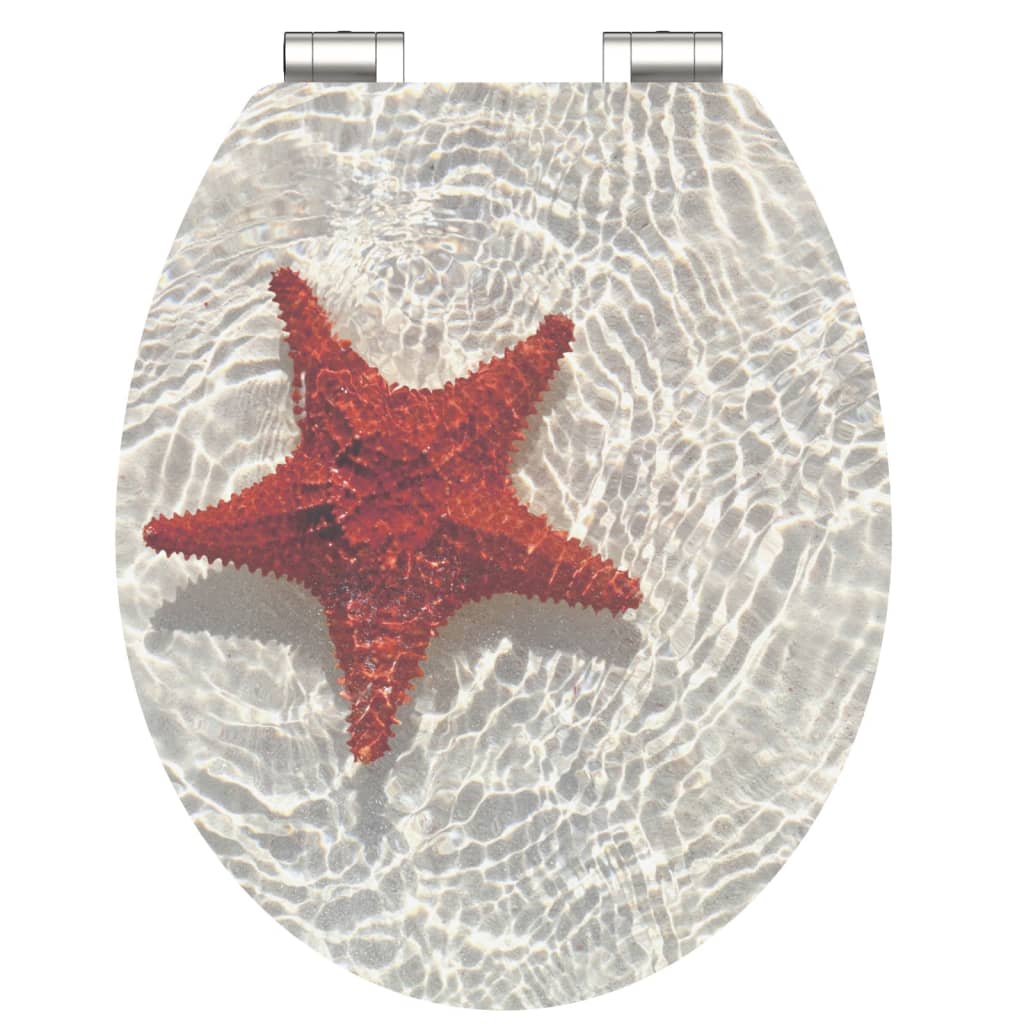 Schutte mdf high gloss wc-bril red starfish met soft-close 80541