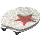Schutte mdf high gloss wc-bril red starfish met soft-close 80541