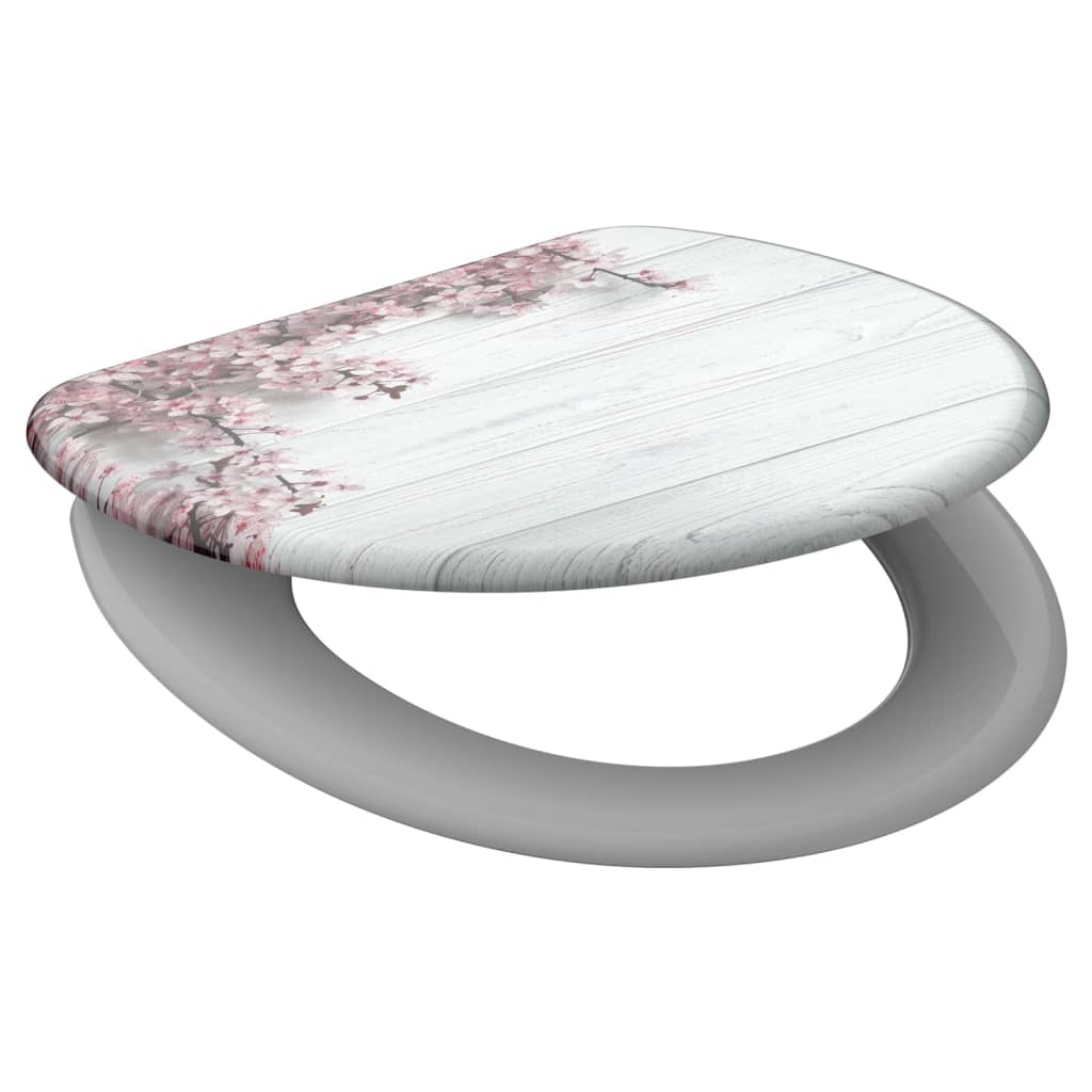 Schutte duroplast wc-bril flowers wood met soft-close 82197