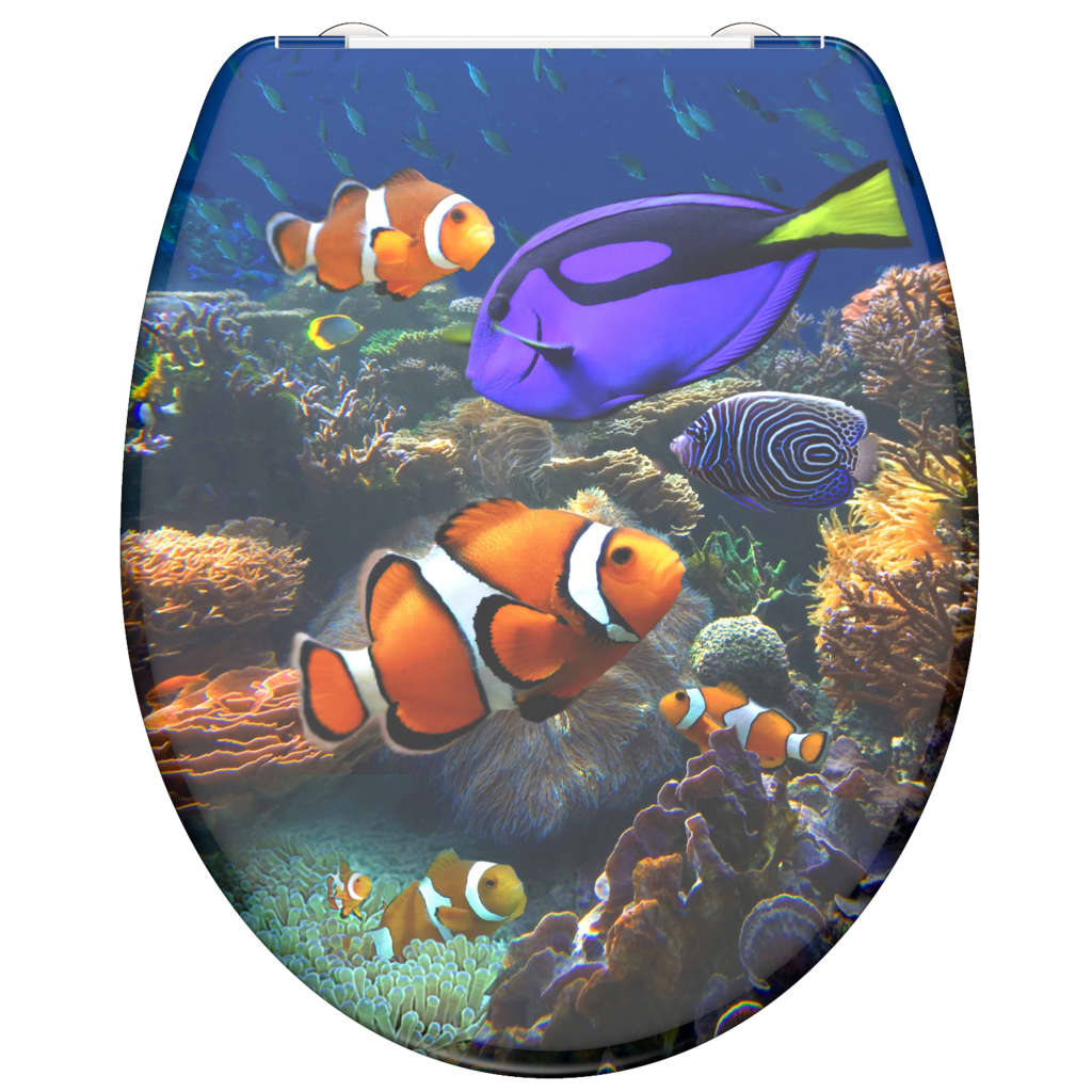 Schutte duroplast wc-bril sea life met soft-close en quick-release 82372