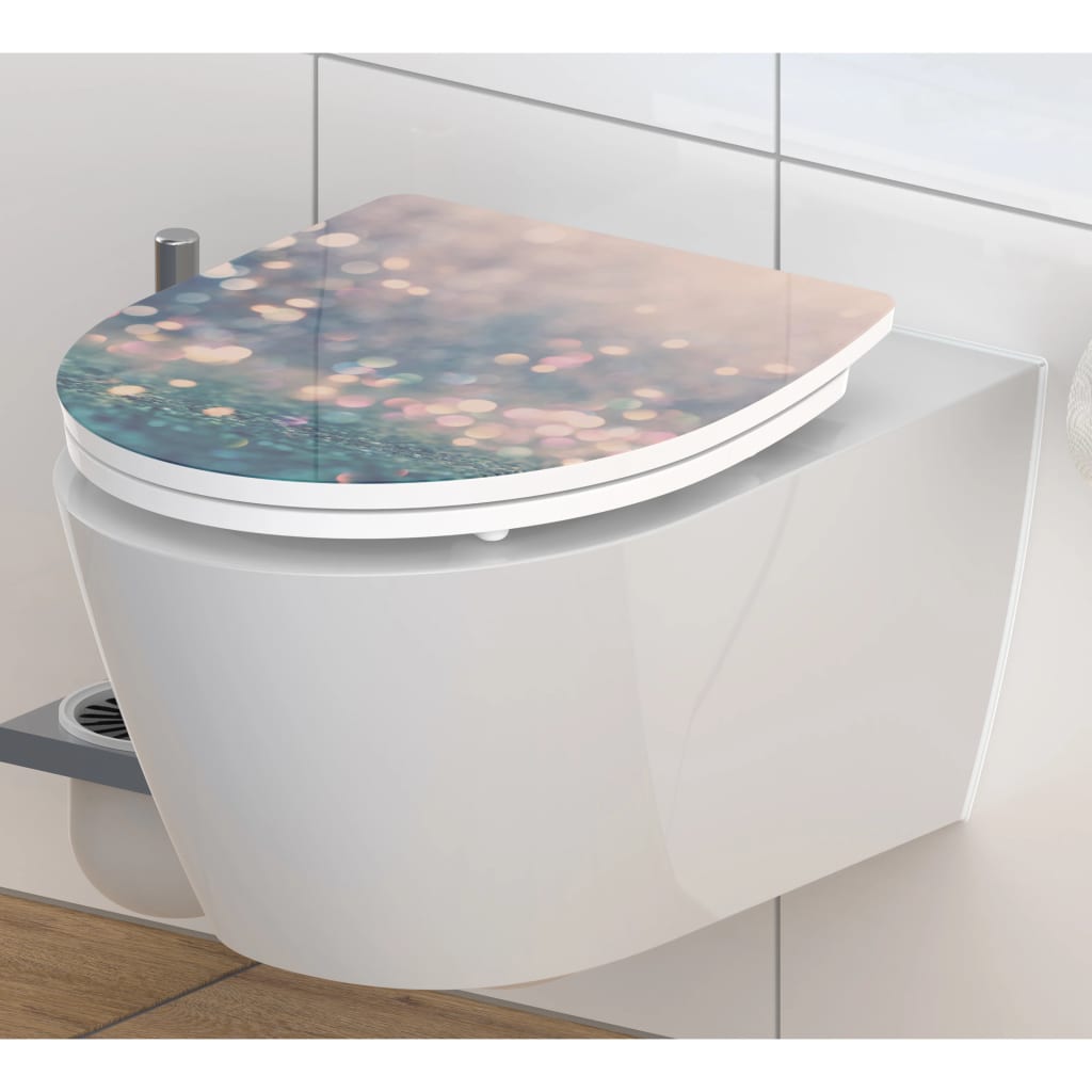 Schutte duroplast high gloss wc-bril magic light met soft-close en quick-release 82587