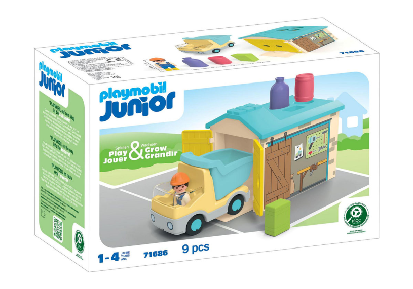 Playmobil junior werkman met sorteer garage - 71686