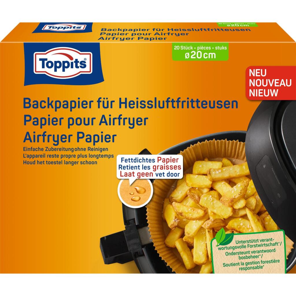 Toppits - Toppits airfryer bakvellen 20 cm 20 stuks