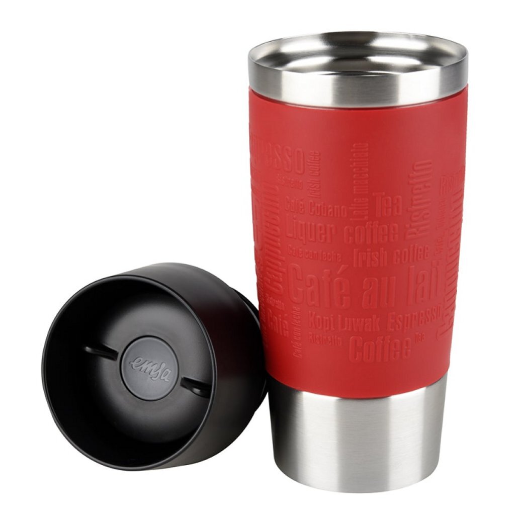 Emsa 513356 travel mug isoleerbeker 0.36l rvs rood