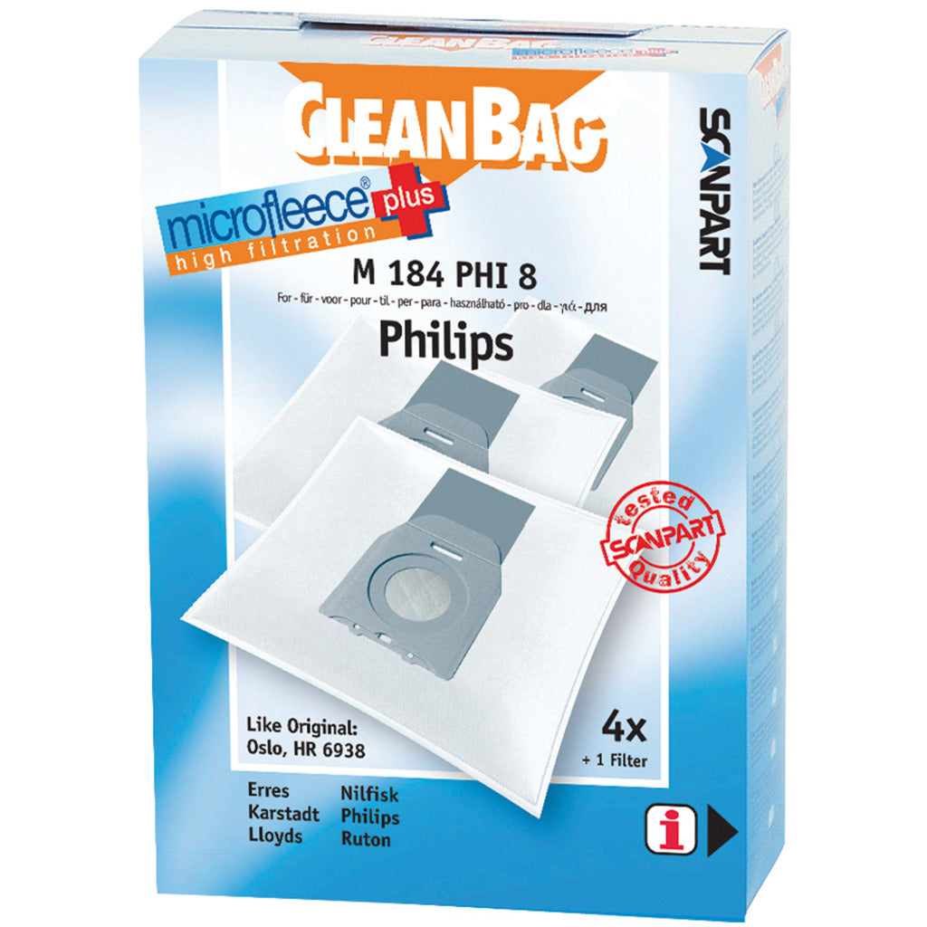 Scanpart m184phi8 microfleese stofzak philips oslo en micro