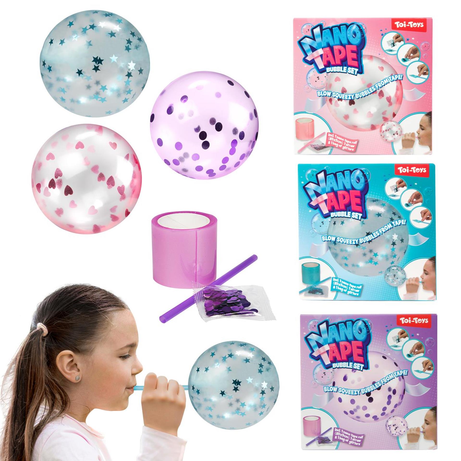 Toi-toys nano tape bubble met glitters (diy) 3ass
