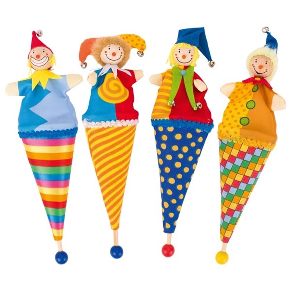 Goki pop-up poppen. 4 delig. 22,5-24 cm. 3+ | 24 stuks