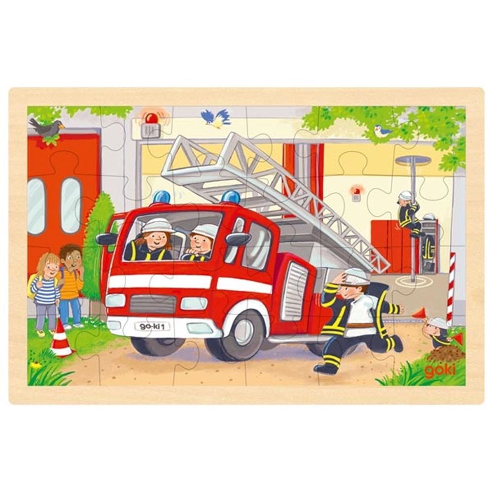 Goki - Puzzel helikopter/brandweerauto
