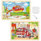 Goki - Puzzel helikopter/brandweerauto