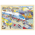 Goki - Houten puzzel treinstation. 96 delig. 3