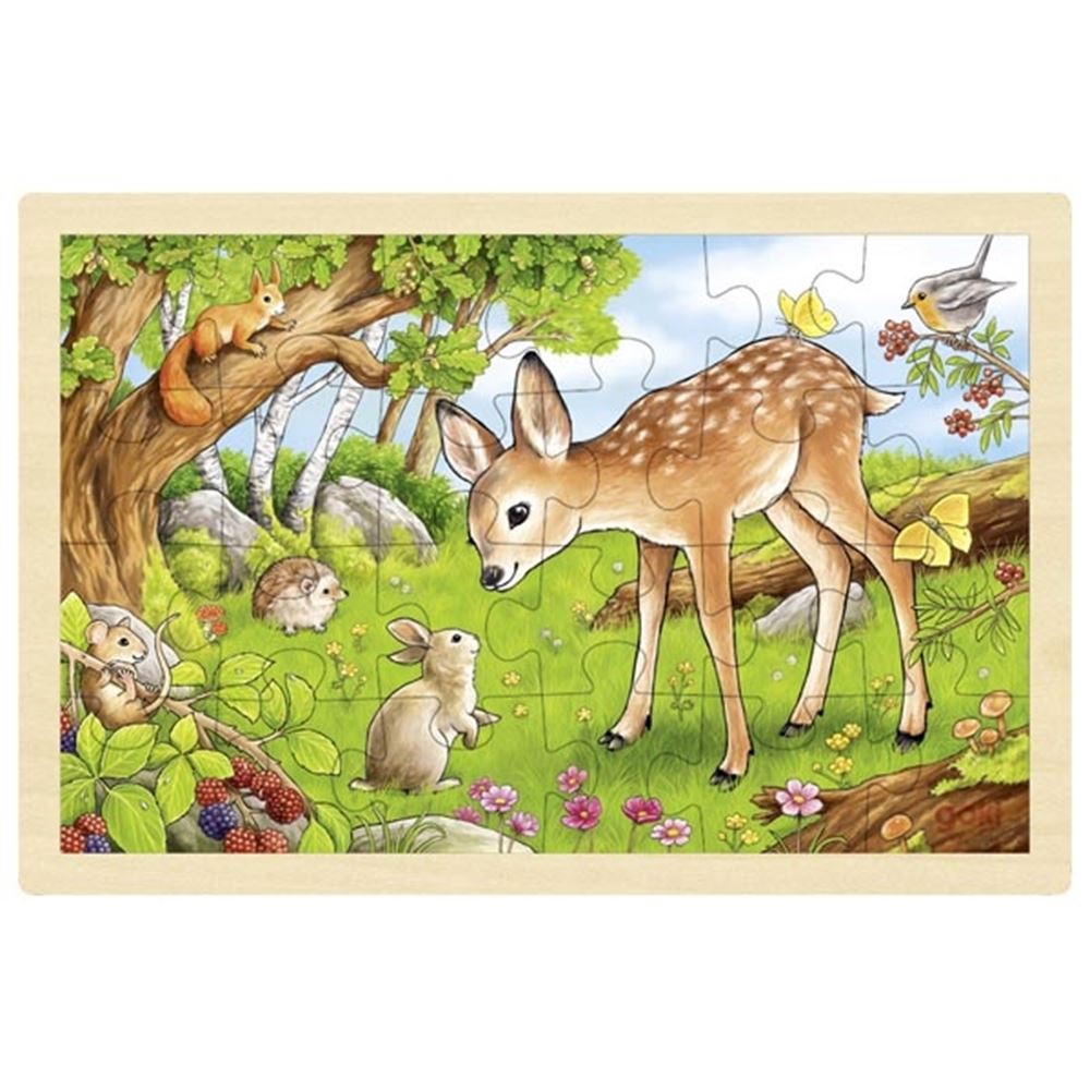 Goki puzzel reekalf. 24 delig. 30x20x0,8 cm.