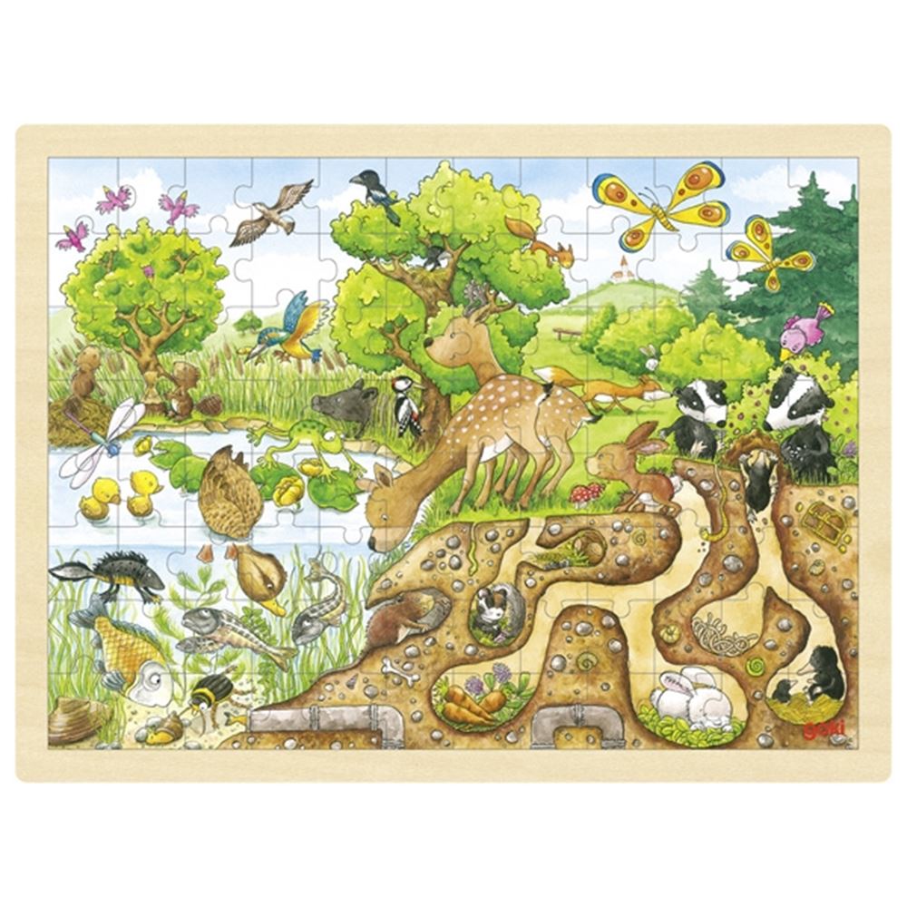 Goki - Puzzelen de natuur verkennen. 96 delig.