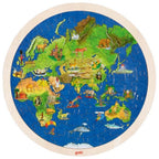 Goki puzzel rond wereld. 2 zijdig. 57 delig.