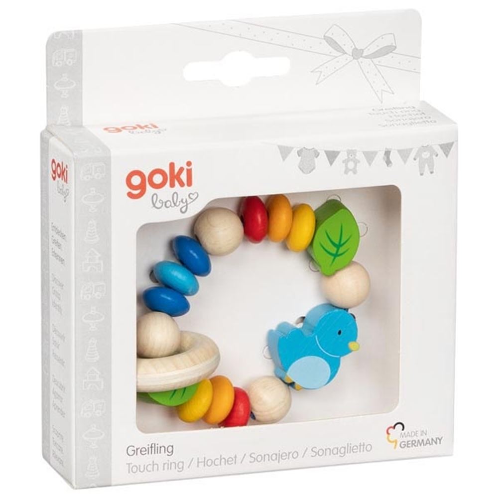 Goki - Touchring elastische vogel. 8 cm.