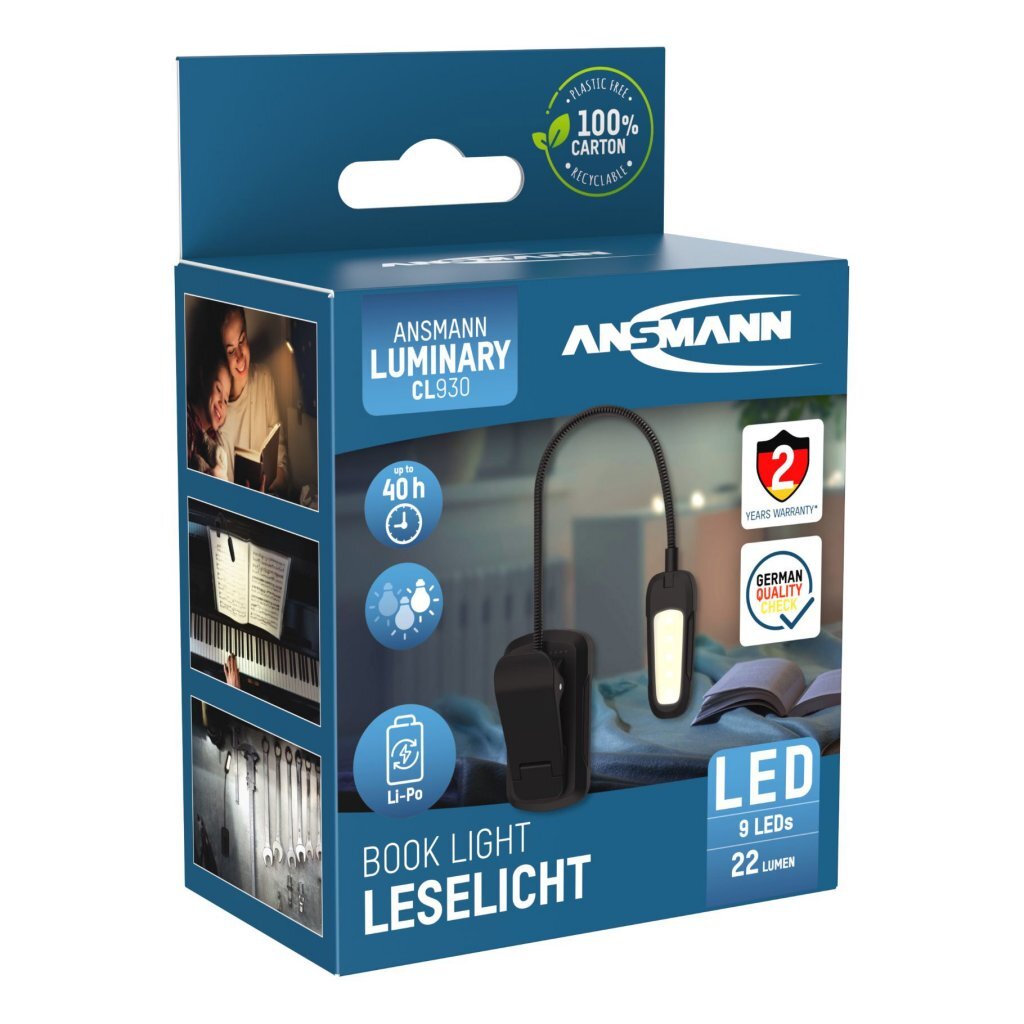 Ansmann universele cliplamp - oplaadbaar