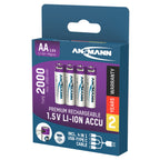 Ansmann oplaadbare aa batterijen - li-ion - incl. usb-c oplaadkabel - 4 stuks