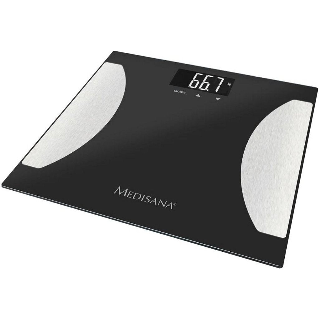 Medisana bs 475 lichaamsanalyse weegschaal zwart zilver