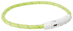 Trixie lichtgevende halsband hond flash usb tpu nylon groen