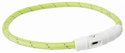 Trixie - lichtgevende halsband hond flash usb tpu / nylon groen
