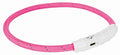Trixie - lichtgevende halsband hond flash usb tpu / nylon roze