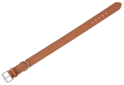 Trixie - halsband hond rustic vetleer heartbeat bruin