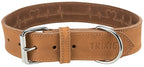 Trixie - halsband hond rustic vetleer heartbeat bruin