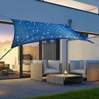 Hi zonnezeil met 100 led's 2x3 m lichtblauw