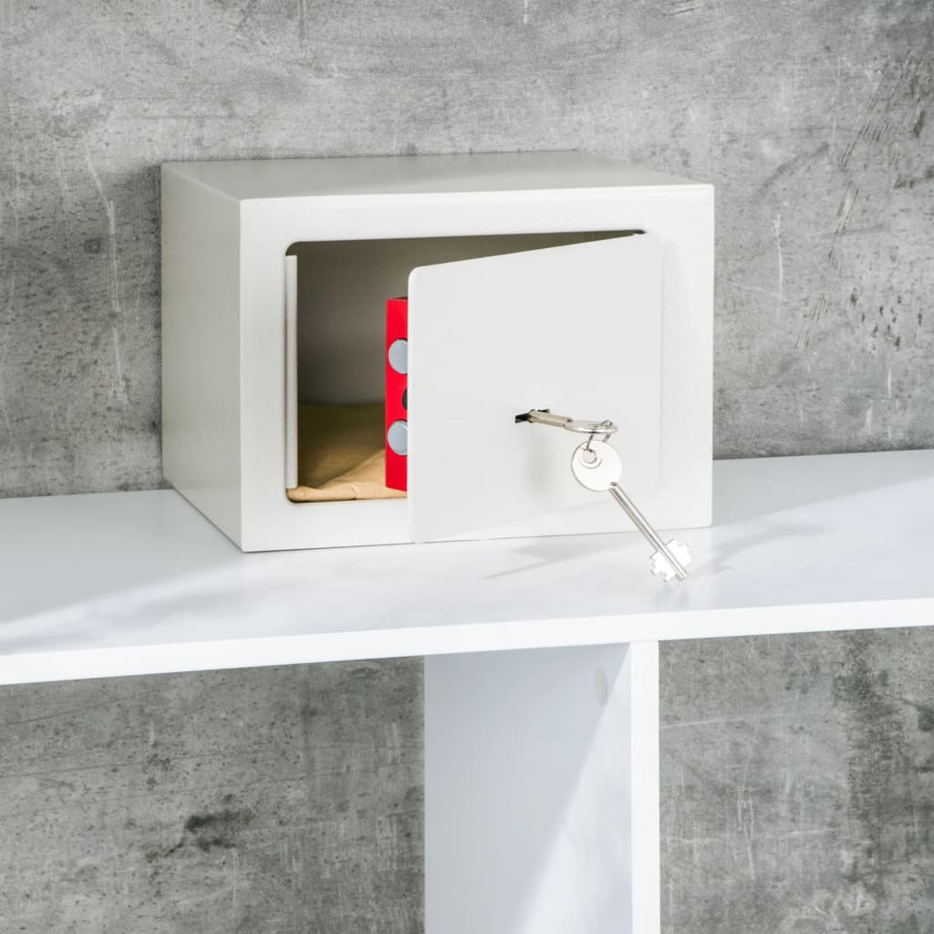 Hi hi hotelkluis met 2 sleutels 23x17x17 cm staal wit
