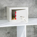 Hi hi hotelkluis met 2 sleutels 23x17x17 cm staal wit
