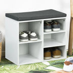 Hi schoenenrek met kussen 51,5x29x48 cm wit