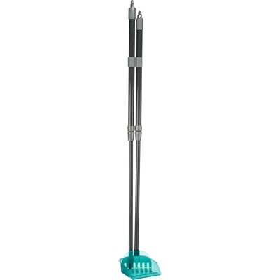 Trixie - vuilblik met hark grijs / blauw (60-107 cm)