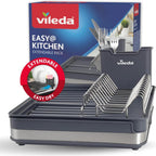 Vileda - Vileda afdruiprek uittrekbaar 36.5-51.5x30x13.1 cm antraciet/zilver