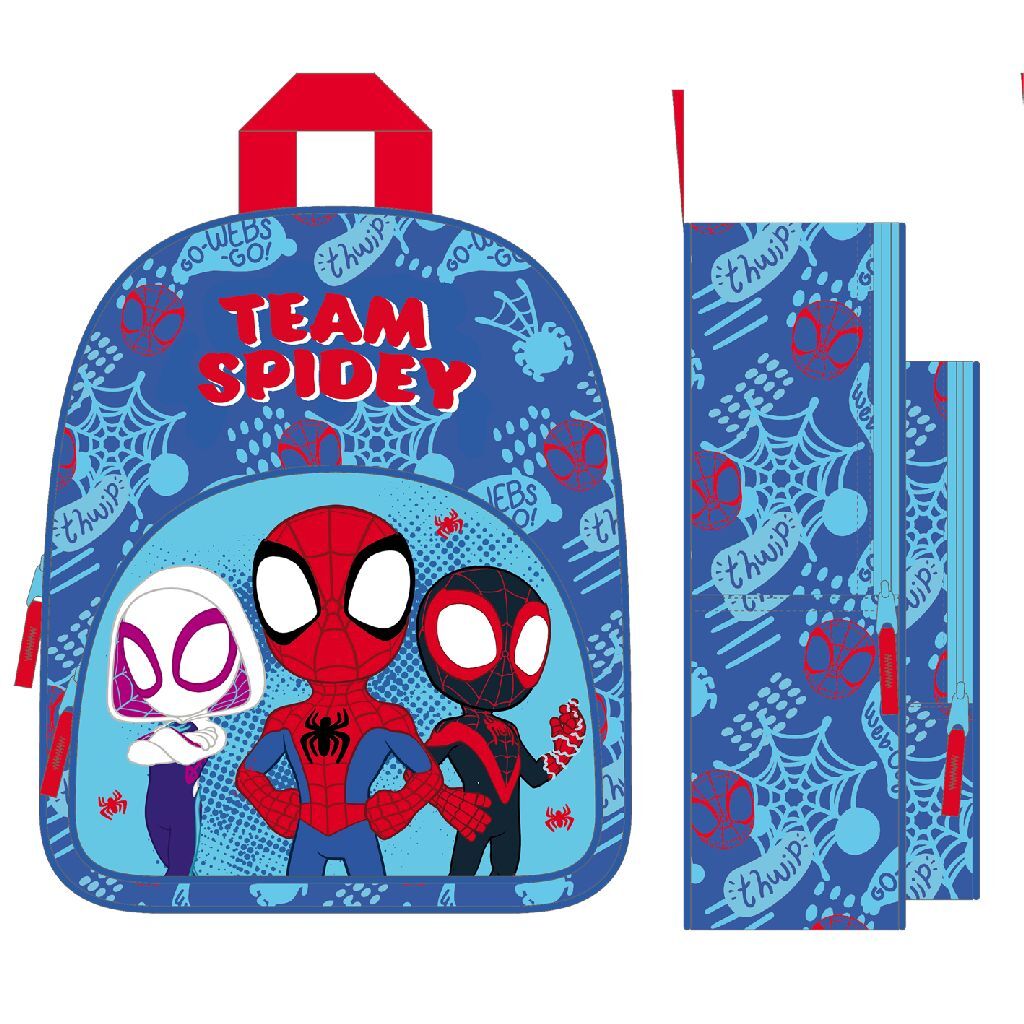 Spiderman - Spiderman spidey and friends rugtas 30.5x25.5x10 cm blauw/rood
