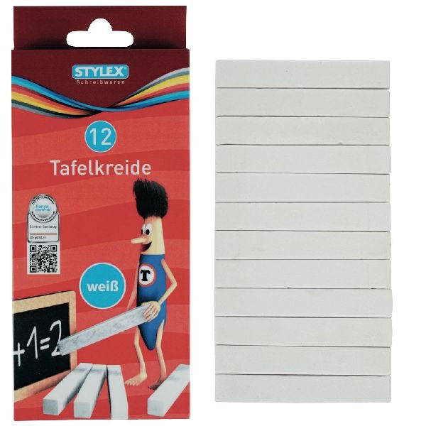 Stylex bordkrijt wit 10stuks