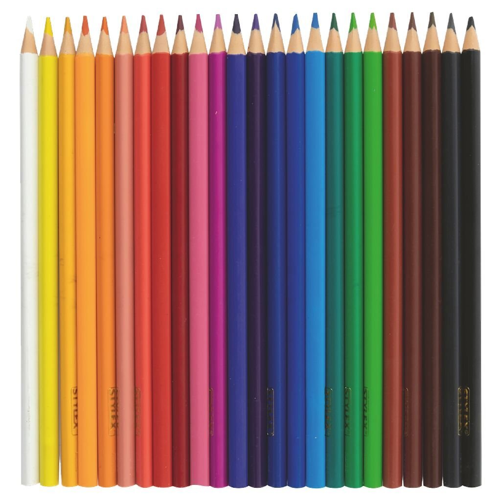 Stylex driehoekige kleurpotloden 24 kleuren