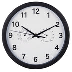 Hama wandklok pure plus ø 25 cm met thermo- hygrometer geluidsarm zwart