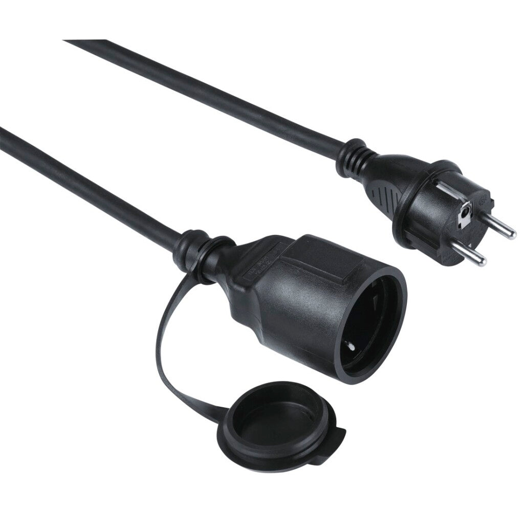 Hama verlengkabel outdoor ip44 voor buiten beschermdeksel 10 m zwart