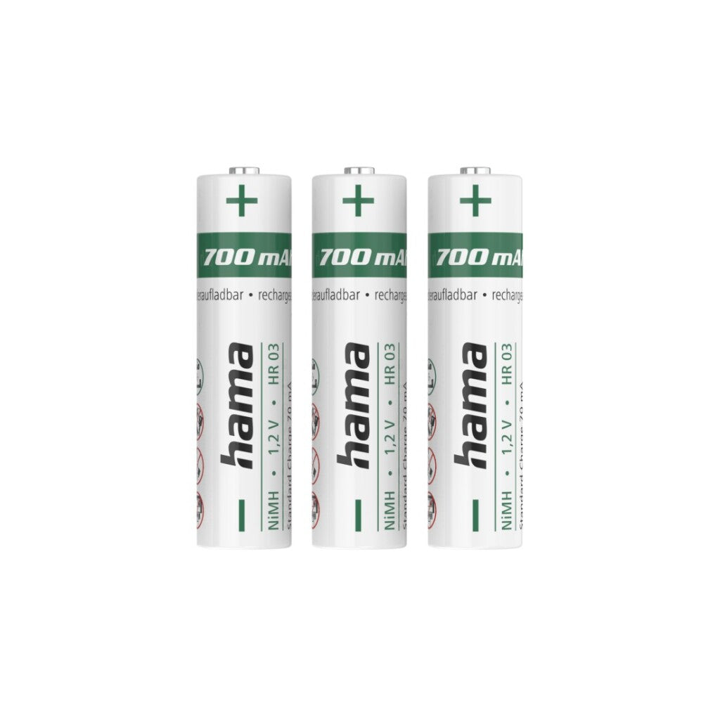 Hama nimh-accu's aaa micro 700 mah 1,2v 3 stuks