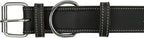 Trixie - halsband hond rustic vetleer heartbeat zwart