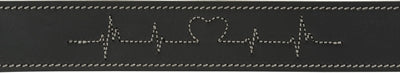 Trixie - halsband hond rustic vetleer heartbeat zwart