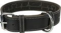Trixie - halsband hond rustic vetleer heartbeat zwart