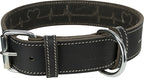 Trixie - halsband hond rustic vetleer heartbeat zwart