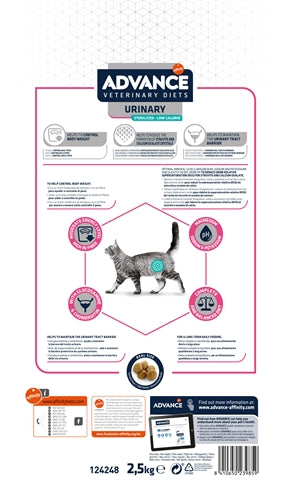 Advance veterinary diet advance - veterinary diet cat - urinary - sterilized - low calorie - kattenvoer - 2,5 kg