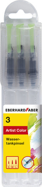 Eberhard faber waterpenseel - 3 stuks - s, m, l - in plastic etui - ef-579925