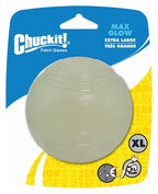 Chuckit! max glow ball – hondenspeelgoed – hondenbal - drijvend – apporteerspeelgoed – glow in the dark - extra large - ø9 cm - 1 stuks