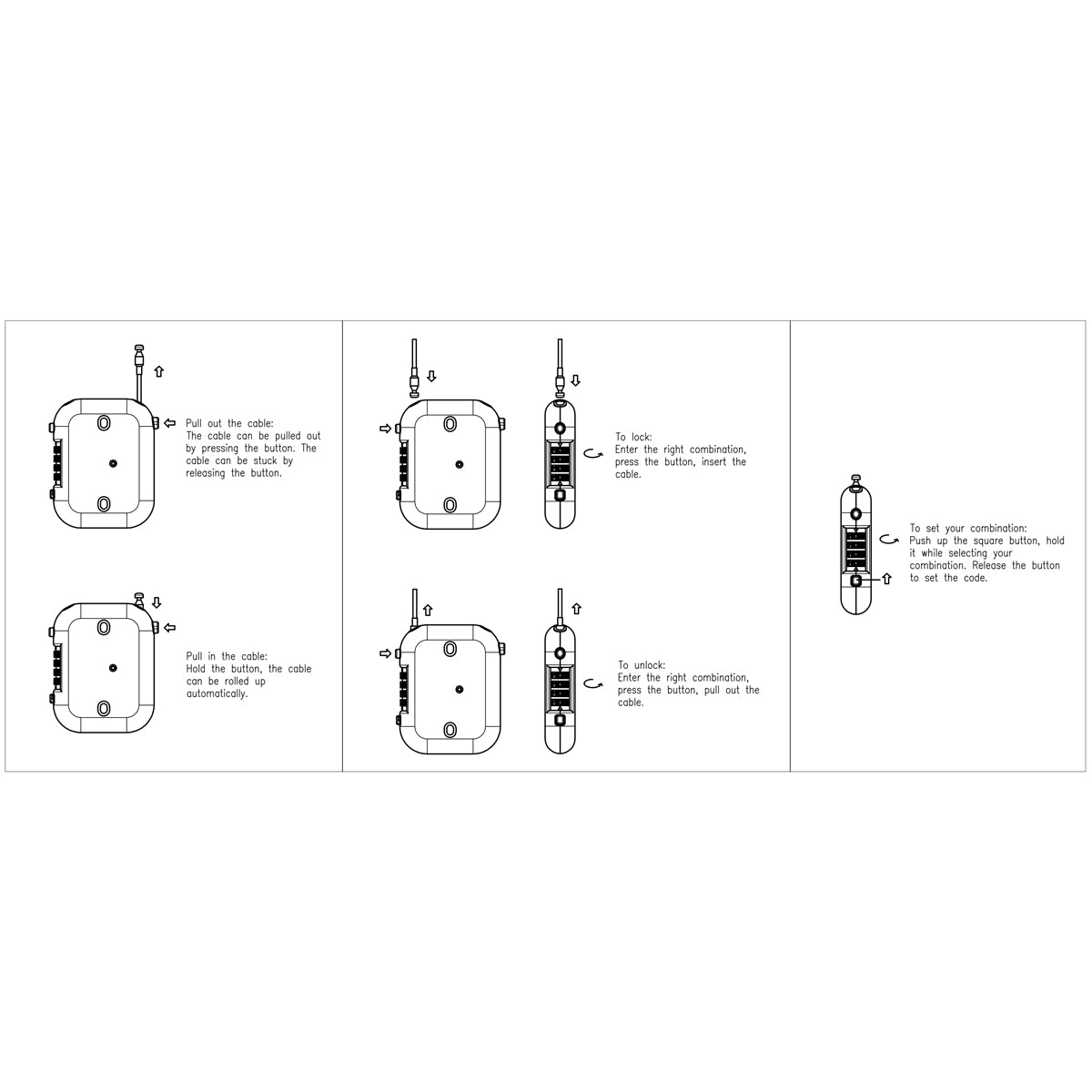 Lynx - Lynx Multifunctioneel kabelslot / helmslot pinix
