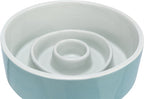 Trixie - voerbak slowfeeding keramiek grijs / blauw