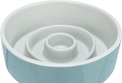 Trixie - voerbak slowfeeding keramiek grijs / blauw