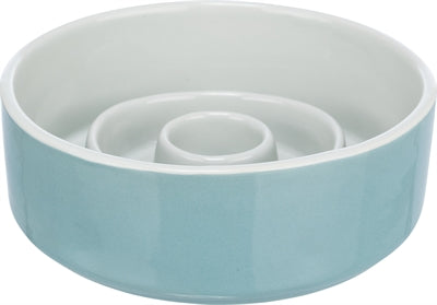 Trixie - voerbak slowfeeding keramiek grijs / blauw