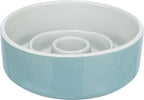 Trixie - voerbak slowfeeding keramiek grijs / blauw